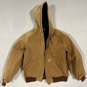 Carhartt men’s large Brown Hooded Jacket with Logo